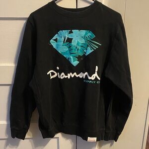Diamond Supply Co. Black Sweater with Teal Graphic